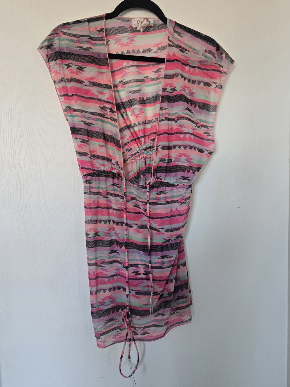 OP Pink & Mint Patterned Swim Coverup